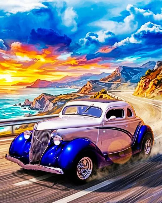 1936 Ford 3 Window Coupe Paint by Numbers
