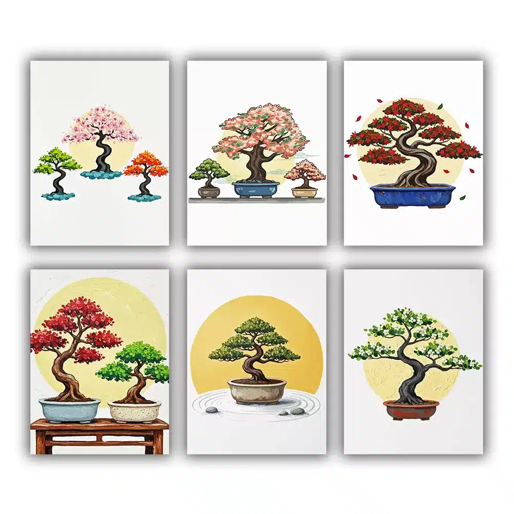 Bonsai Trees Mini Paint by Numbers Bonsai Trees Mini Paint by Numbers