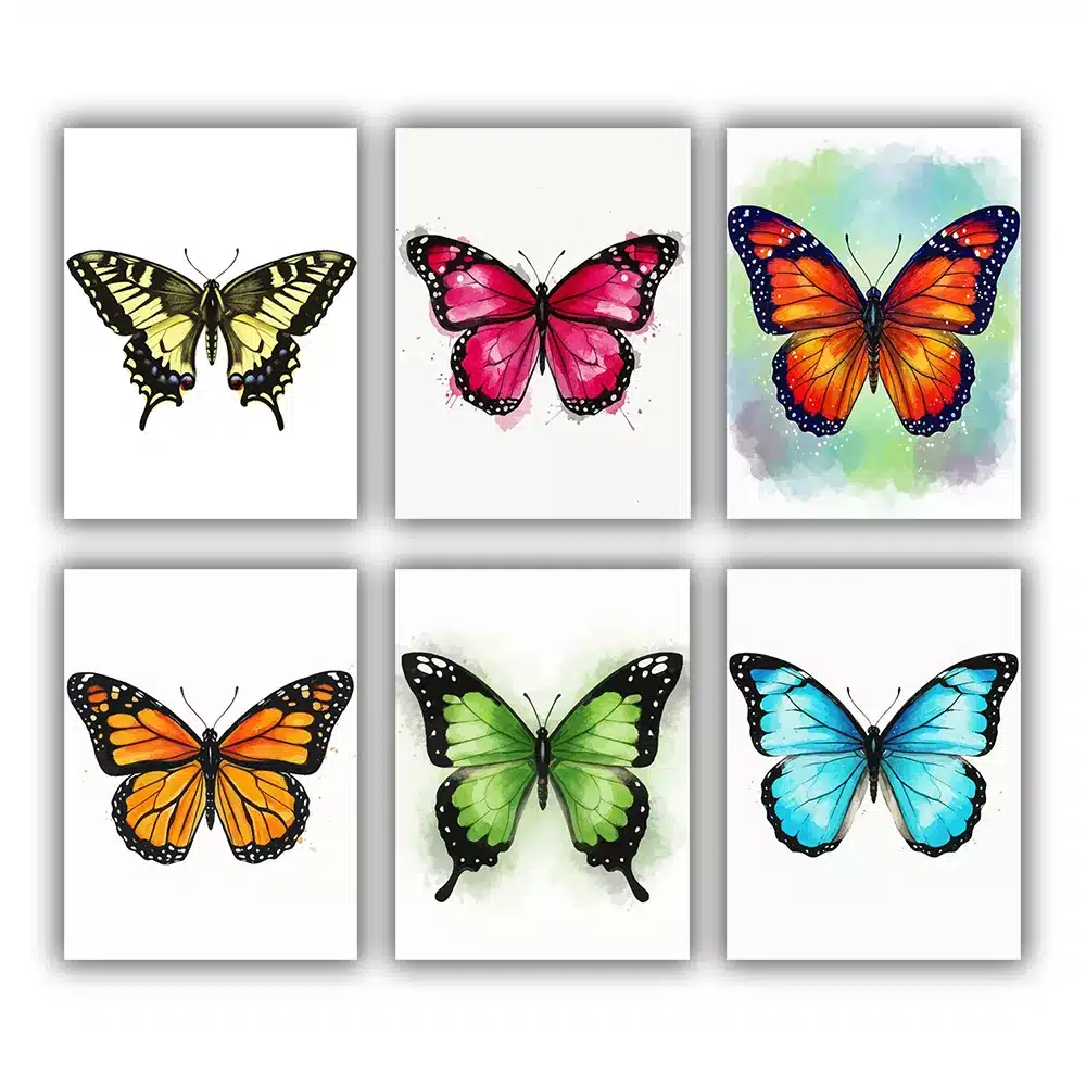 Butterflies Paint by numbers set Colorful Butterflies Mini Paint by Numbers