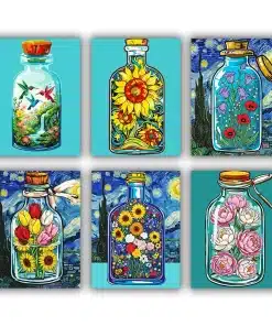 Floral Bottles Mini Paint by Numbers