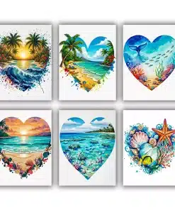 Ocean Hearts Mini Paint by Numbers