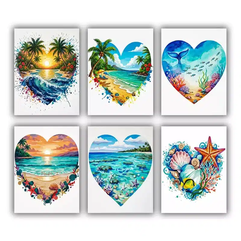Ocean Hearts Mini Paint by Numbers