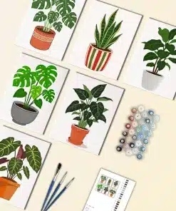 Green Plants Mini Paint by Numbers