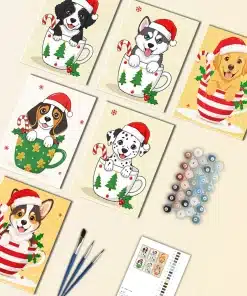 Christmas Dogs Mini Paint by Numbers