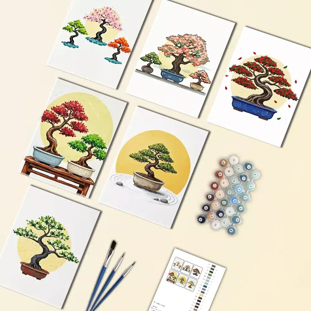 Bonsai Trees Mini Paint by Numbers Bonsai Trees Mini Paint by Numbers