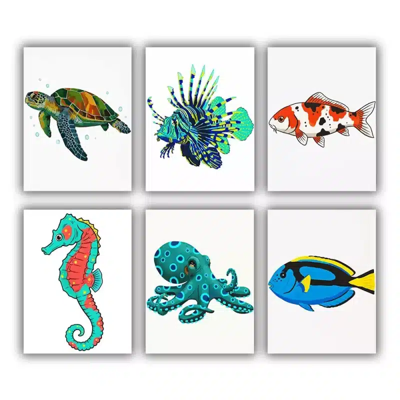 Sea Creatures Mini Paint by Numbers