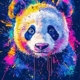 Splashy Panda Paint by Numbers