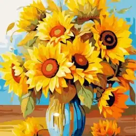 Vase Of Golden Blooms Paint by Numbers