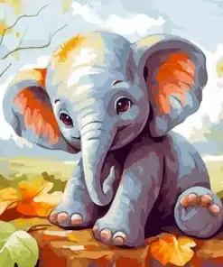 Baby Elephant Dream Paint by Numbers