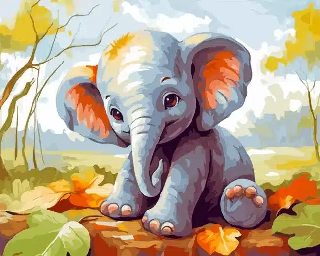 Baby Elephant Dream Paint by Numbers