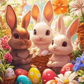 Bunny Trio Paint by Numbers