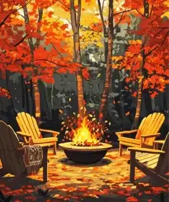 Cozy Fire Pit Paint by Numbers