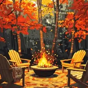 Cozy Fire Pit Paint by Numbers