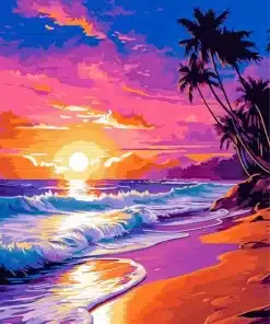 Cresting Twilight Waves Paint by Numbers