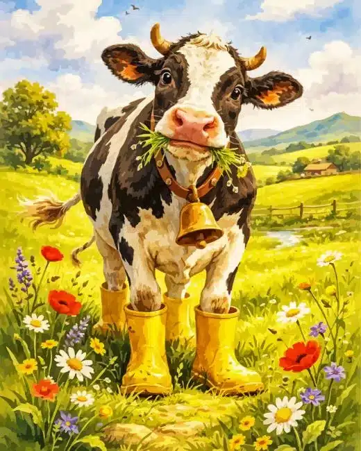 Cute Cow Paint by Numbers