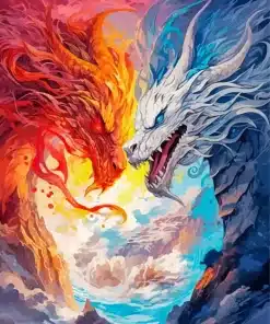 Duality Of Fire And Ice Paint by Numbers