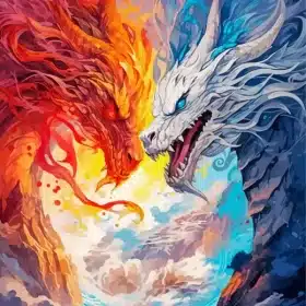 Duality Of Fire And Ice Paint by Numbers 