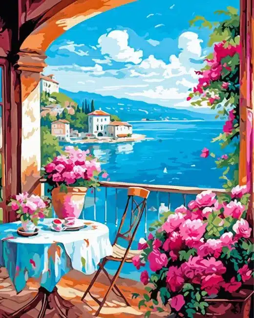 Seaside Bloom View paint by number Seaside Bloom View Paint by Numbers