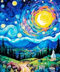 Starry Night Dream Paint by Numbers