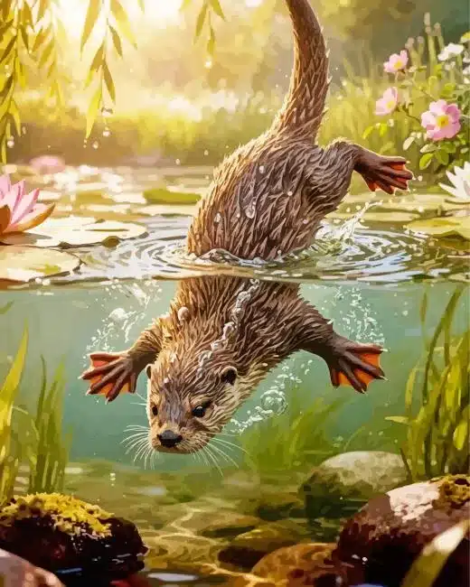 Adorable Otter Paint by Numbers