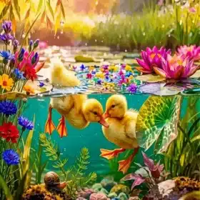 Cute Ducks Paint by Numbers