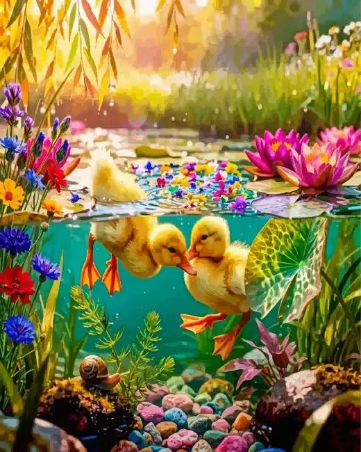 Cute Ducks Paint by Numbers