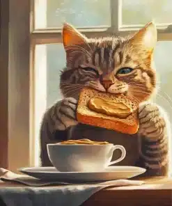 Cat Eating Paint By Numbers