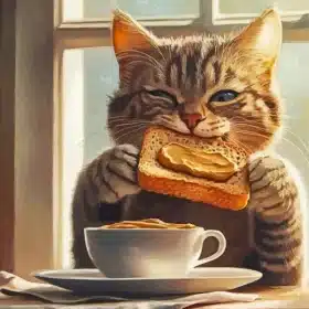 Cat Eating Paint By Numbers 