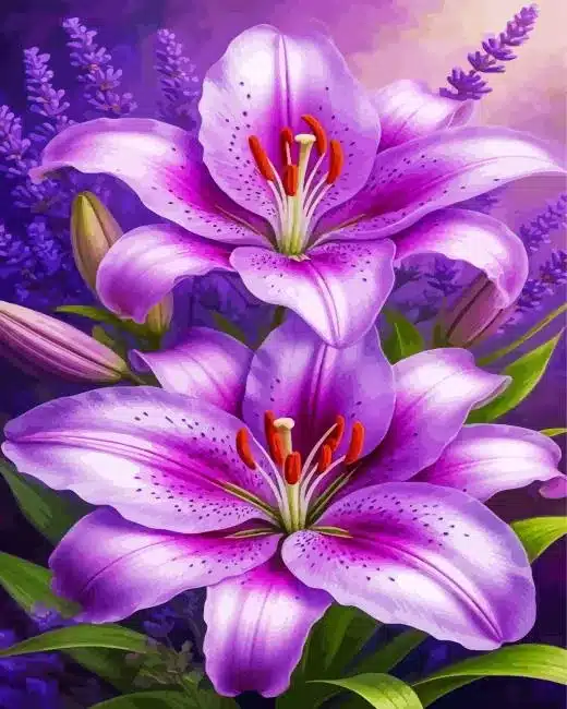 purple flowers paint by number Purple Flowers Paint By Numbers