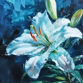 White Flower Paint By Numbers 
