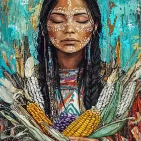 Woman With Corn Paint By Numbers 