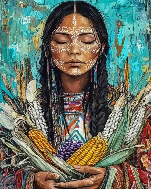 Woman With Corn Paint By Numbers