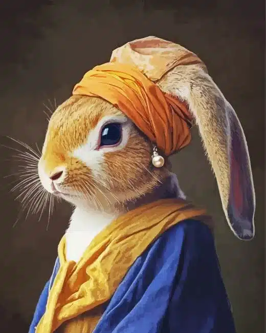 Elegant Rabbit paint by number Elegant Rabbit Paint By Numbers