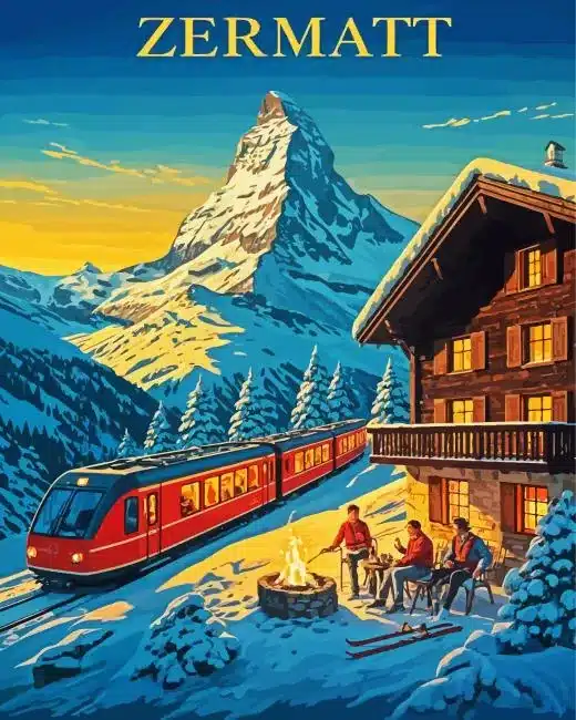 Zermatt Poster Paint By Numbers