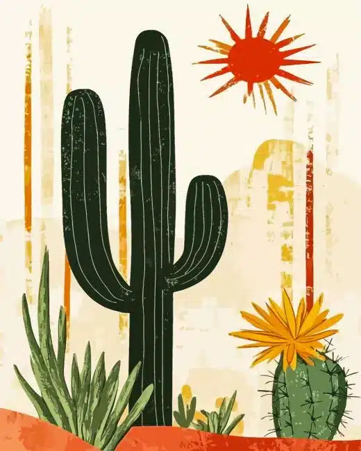 Cactus Art Paint By Numbers