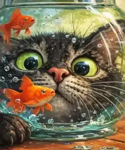 Cat And Fish Paint By Numbers
