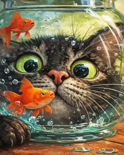 Cat And Fish Paint By Numbers