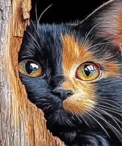 Golden Black Cat Paint By Numbers