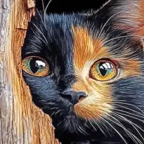 Golden Black Cat Paint By Numbers