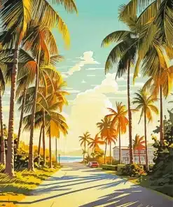 Key West Florida Poster Art Paint By Numbers