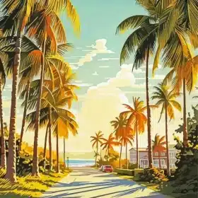 Key West Florida Poster Art Paint By Numbers