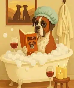 Boxer Taking A Bath Paint By Numbers