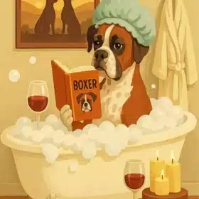 Boxer Taking A Bath Paint By Numbers