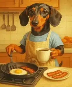 Dog Making Breakfast Paint By Numbers
