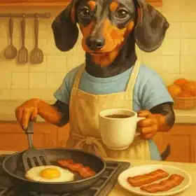 Dog Making Breakfast Paint By Numbers