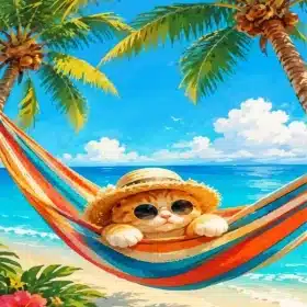 Vacation Cat Paint By Numbers