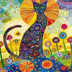 Whimsical Cat Paint By Numbers