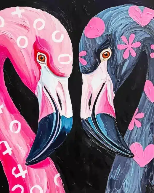 Flamingo couple paint by numbers Flamingo Couple Paint By Numbers