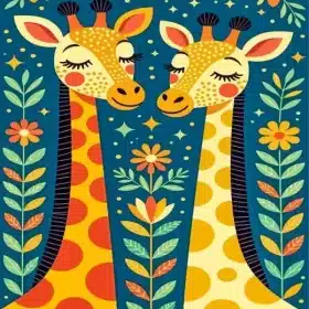 Giraffes Art Paint By Numbers