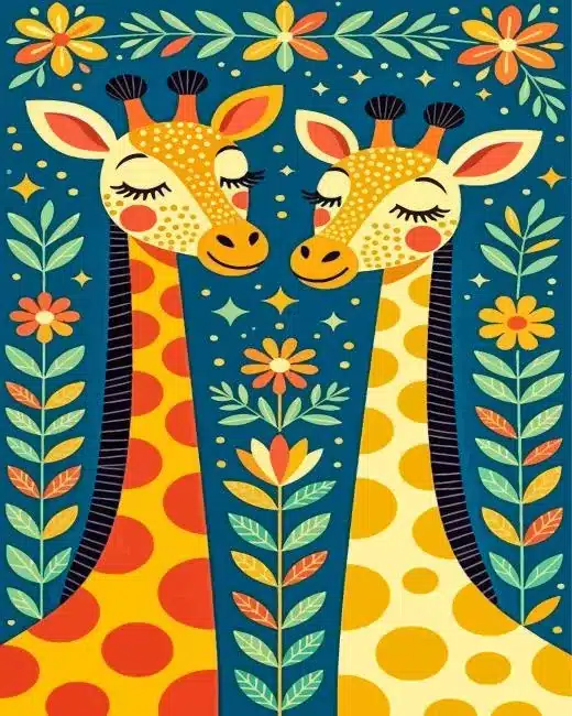 Giraffes paint by number Giraffes Art Paint By Numbers